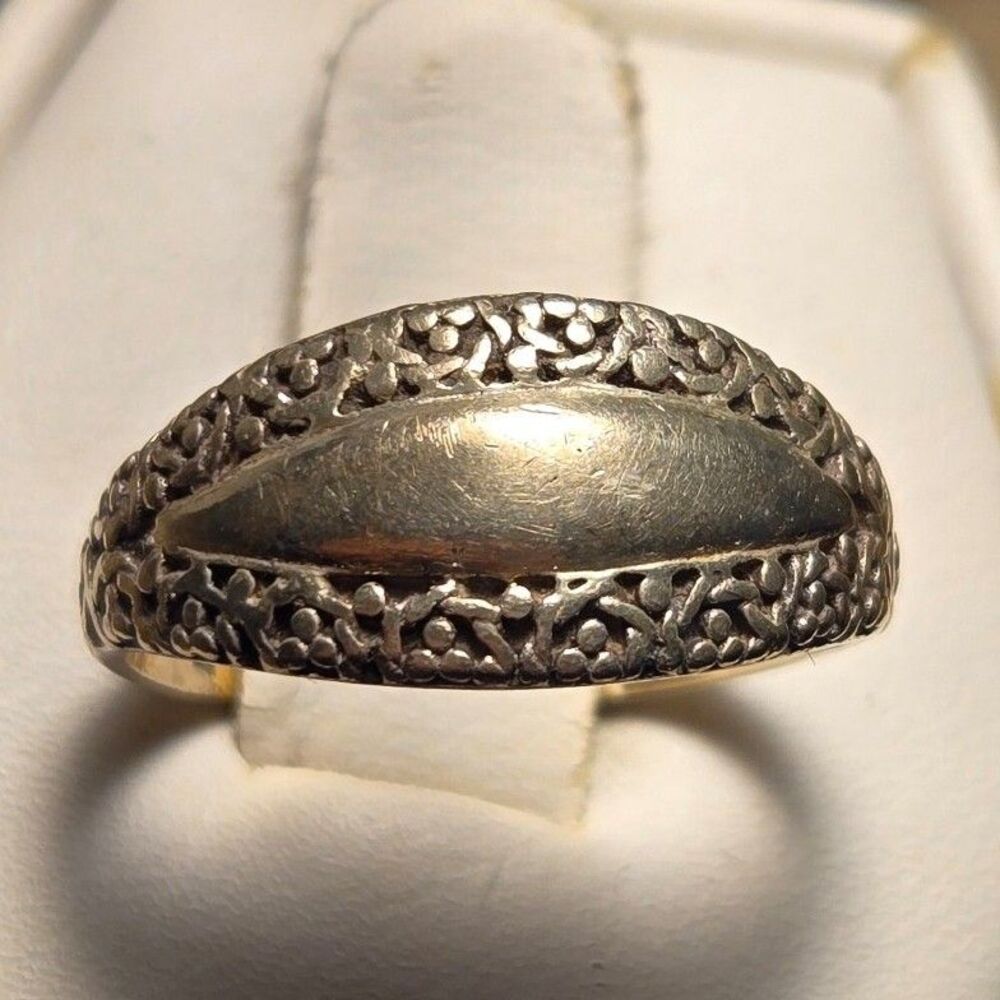 Floral band Vintage Sterling Silver Sz 6